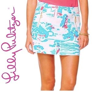 Lilly Pulitzer Tate Skirt in “Watch Out” Lighthouse Print
